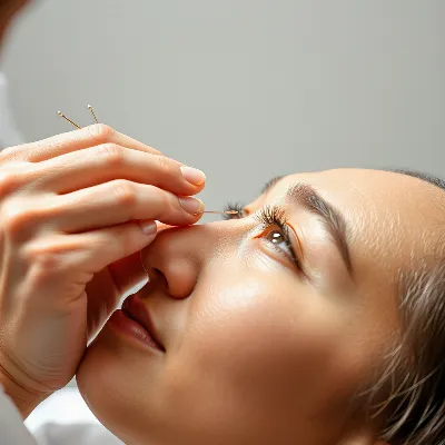 Akupunkturbehandlung mit Fokus auf Augen