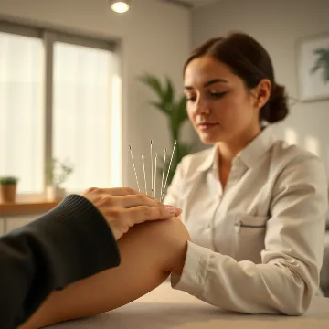 Detailed image of an acupuncture treatment session