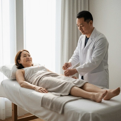 Akupunktur-Sitzung mit Patient